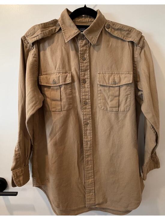 Polo by Ralph Lauren Other - Polo Ralph Lauren Vintage Military Style Shirt 100% Cotton Khaki Mens Medium
